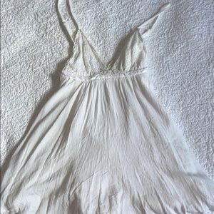 White eyelet lace mini dress